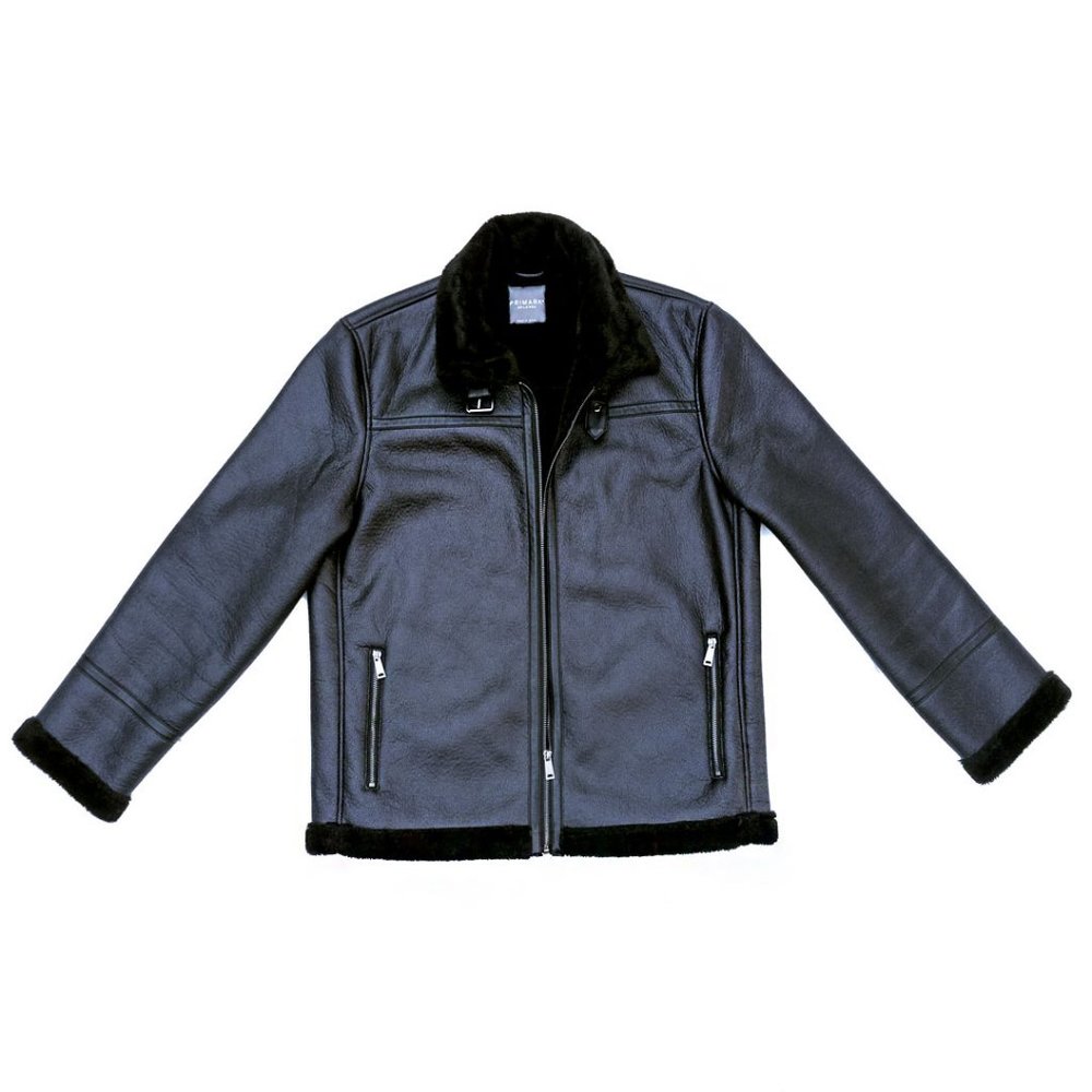 Faux Fur Leather Sherpa Jacket